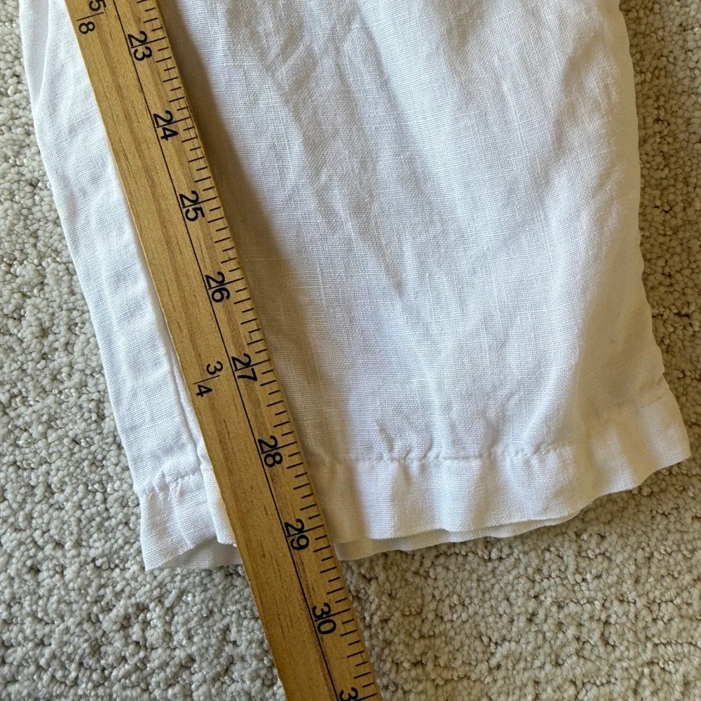 MC2 Saint Barth 100% Linen Lounge Pants Mens Small White Drawstring Straight Leg
